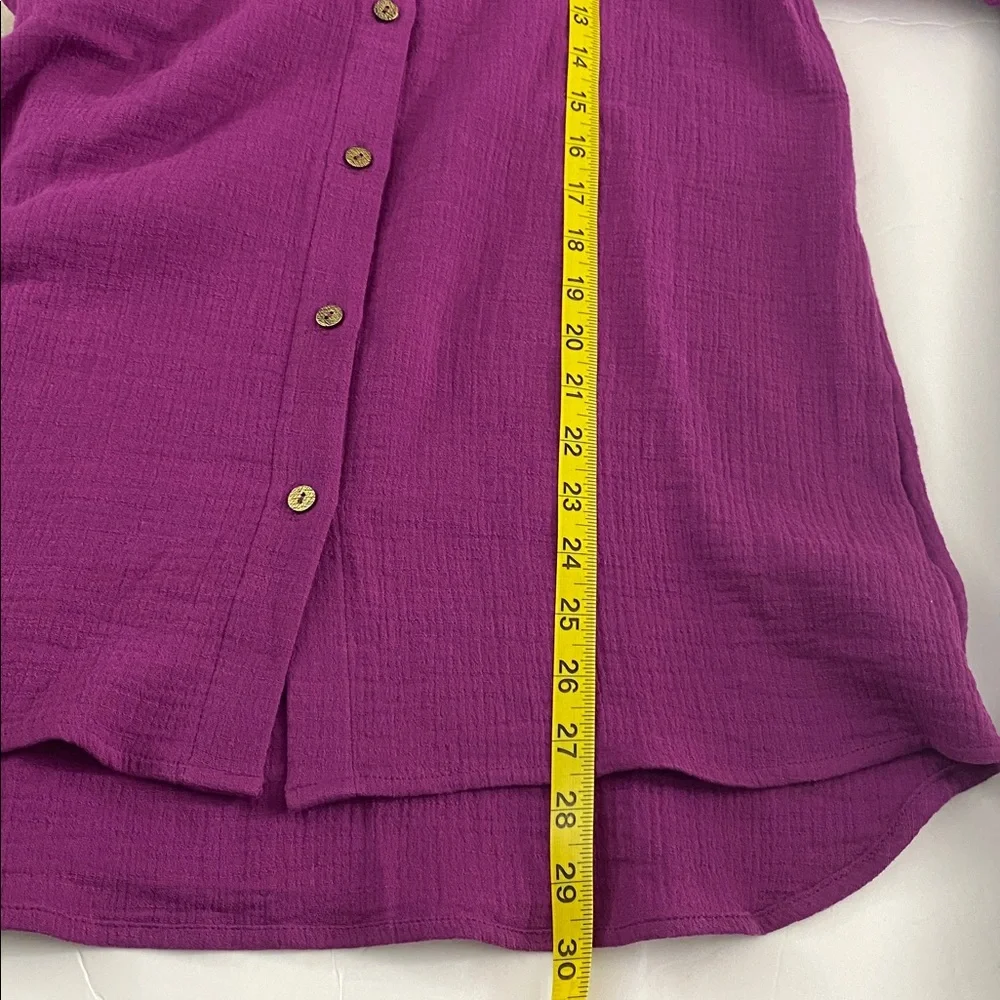 Soft Surroundings Vibrant Purple Button-Down Shirt - Picture 9 of 9